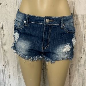 #P66 - womens blue jeans shorts size 11 CRAVE FAME